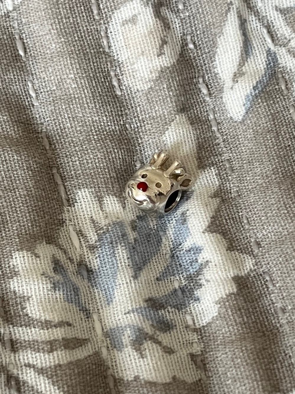 Pandora Silver Reindeer Charm with Red Nose